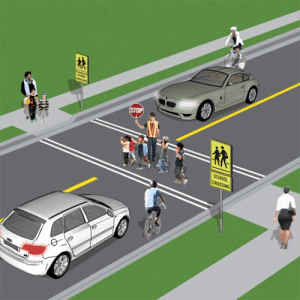 Driving near pedestrian crossovers and school crossings